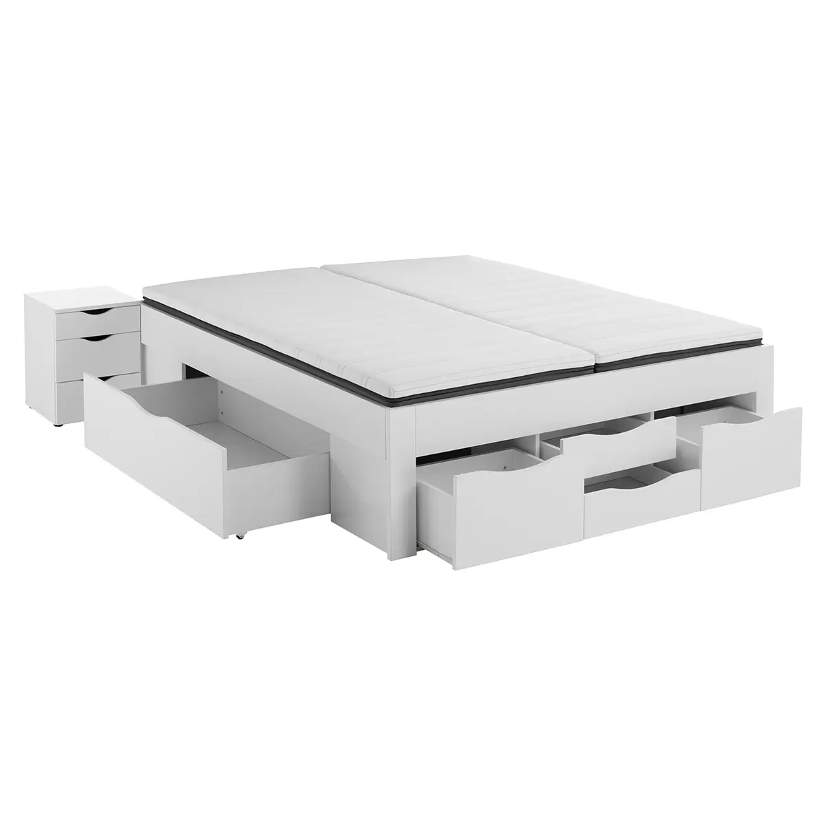 Stauraumbett Noah 180x200 weiss