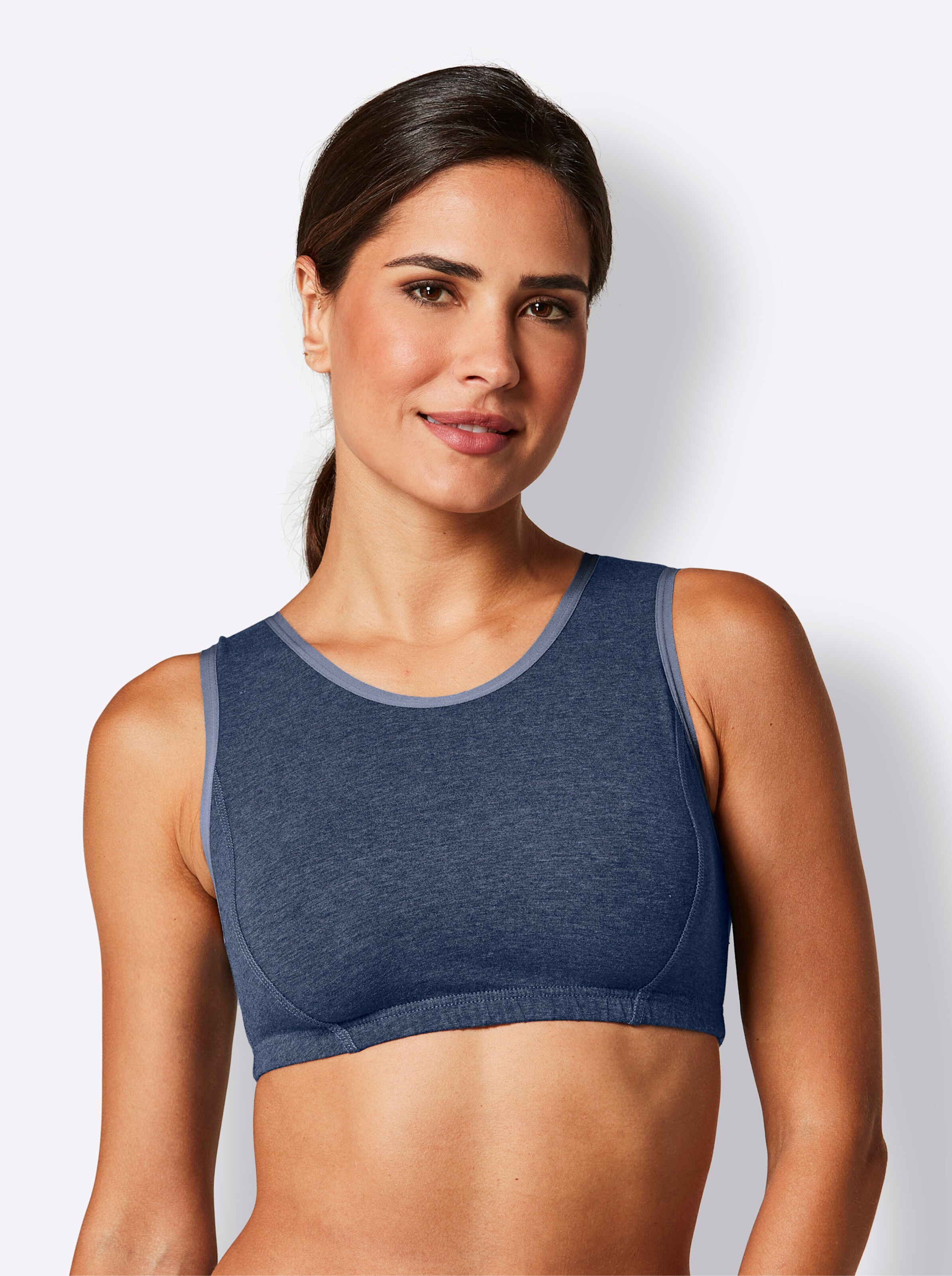 wäschepur Bustier in bleu-meliert + hellgrau-meliert + elfenbein-meliert