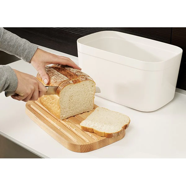 Boîte à pain blanc couvercle bambou 35,5 cm Joseph Joseph