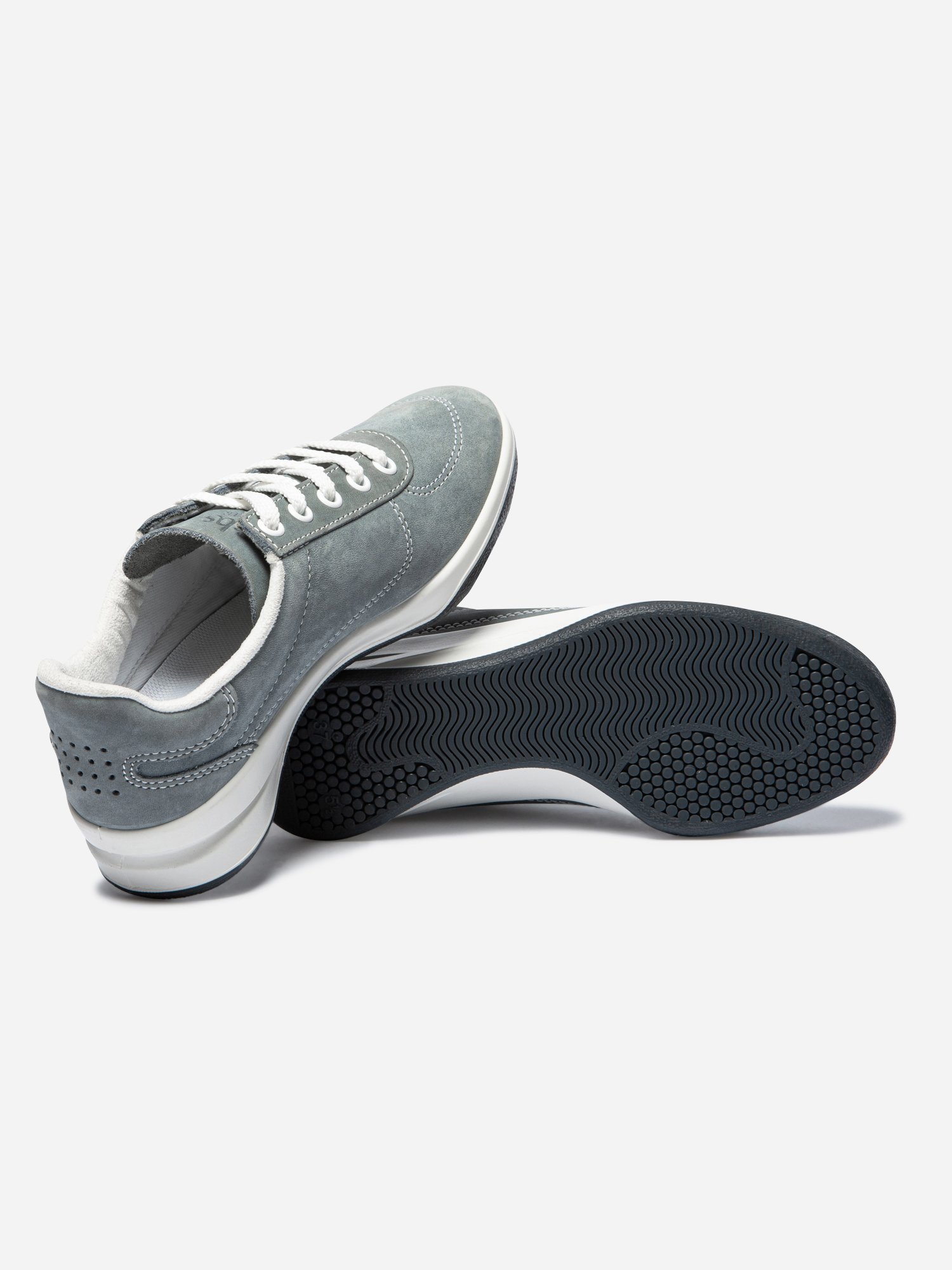 Baskets Femme Confort Dessus Cuir Nubuck Bleu