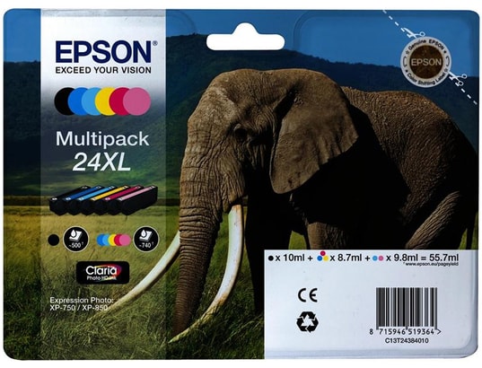 EPSON - Cartouche d'encre T2438 XL Multipack Elephant