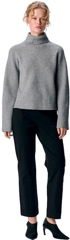 Object - Objviola Ls Lo Rollneck Knit Noos - Trui - Medium Grey Melange