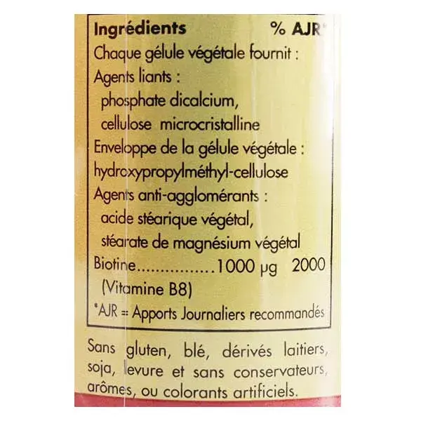 Vitamina B8 da Solgar - Biotina 1000 microgramas, 50 cápsulas vegetais