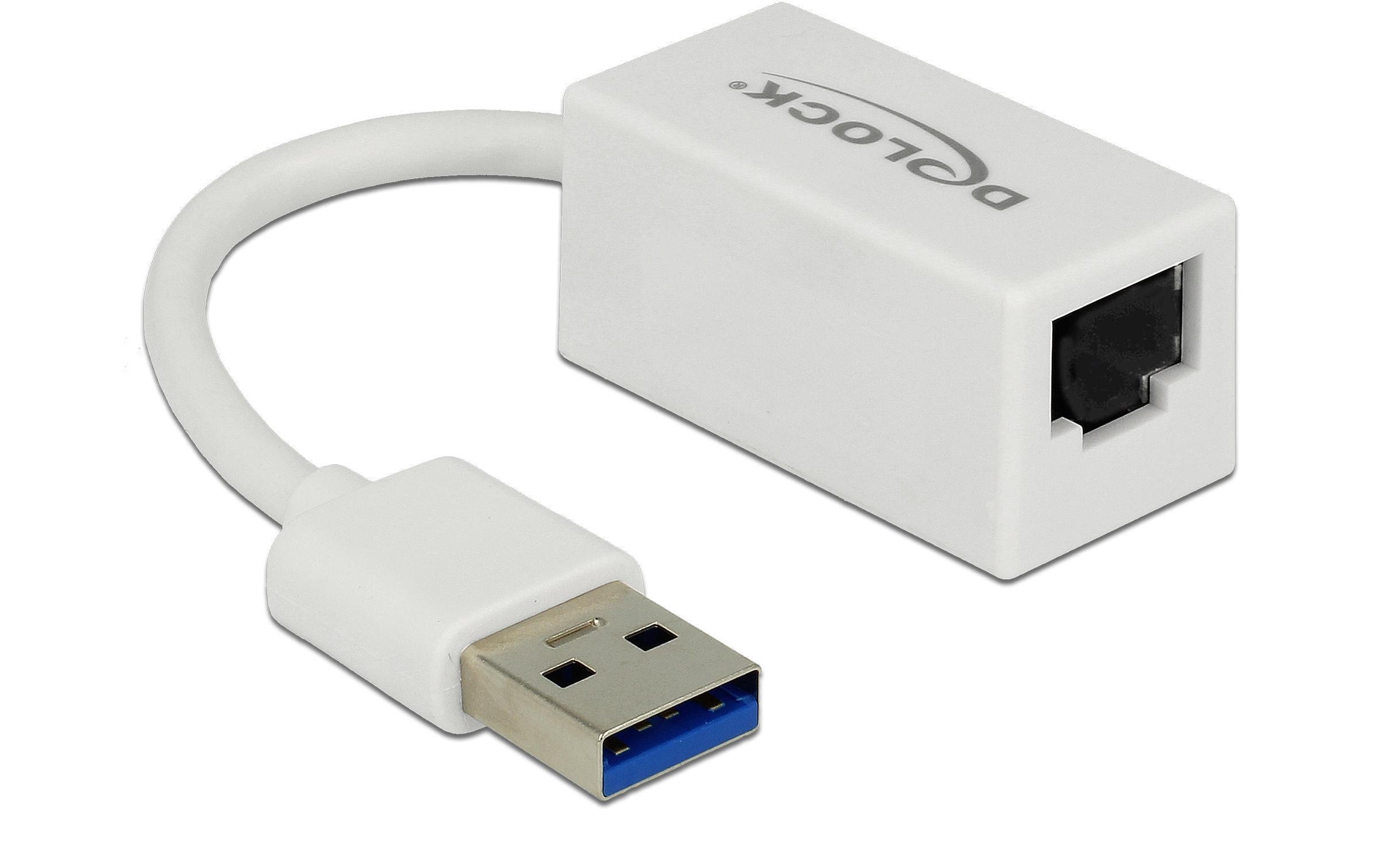 Netzwerk-Adapter USB-A - RJ45 1Gbps, WeissUSB Typ-A Gigabit LAN Adapter