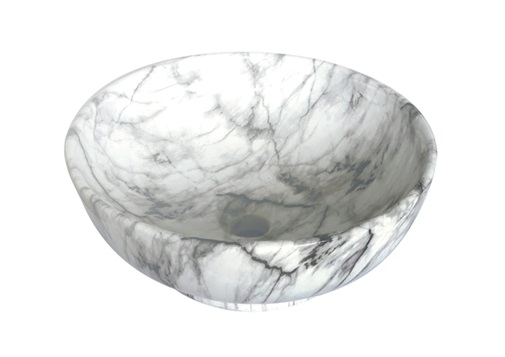 SaniGoods Marble wastafel 41x18cm wit keramiek