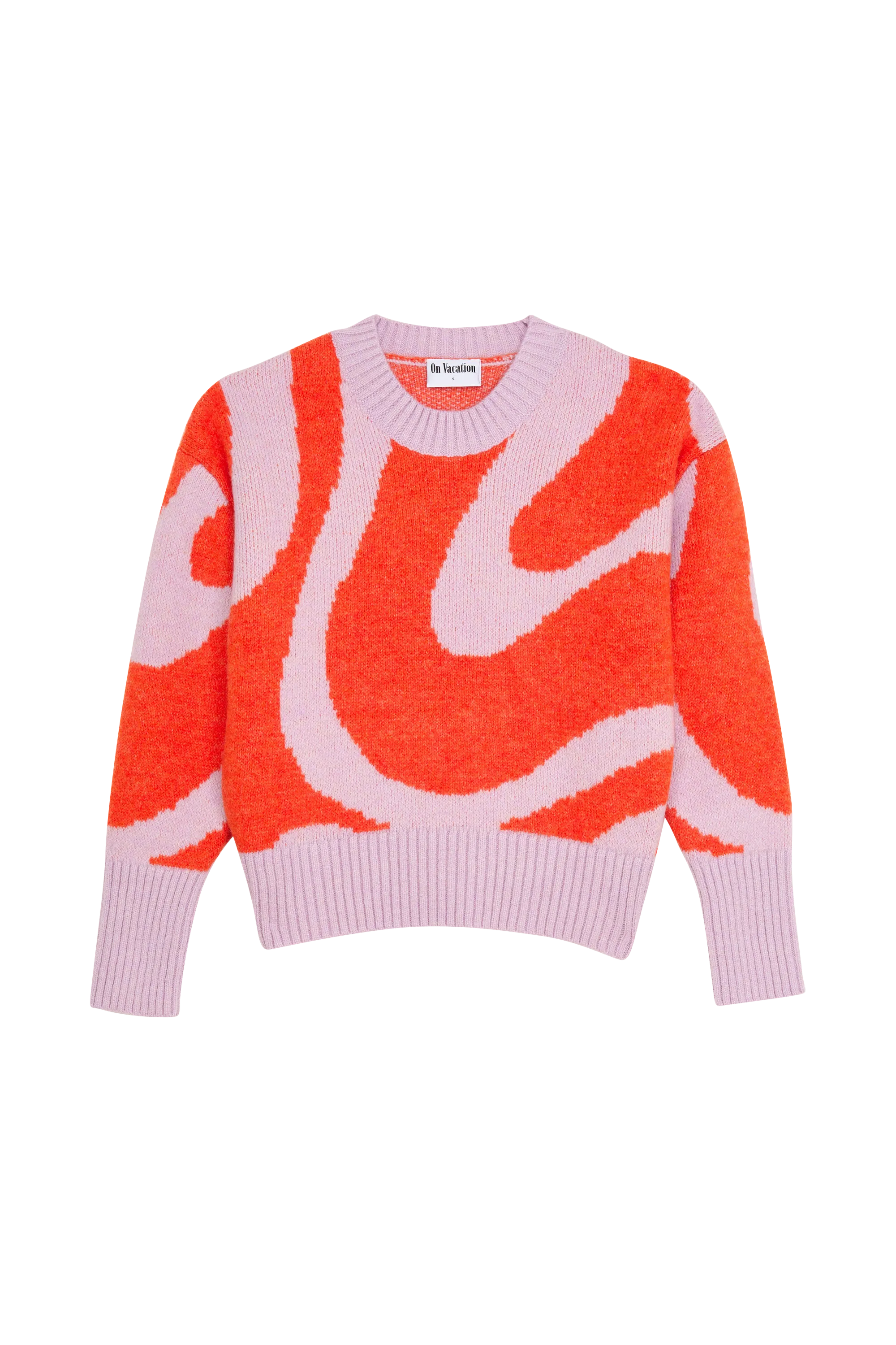 ON VACATION Pull Swirls Knit Sweater - Peach Orange