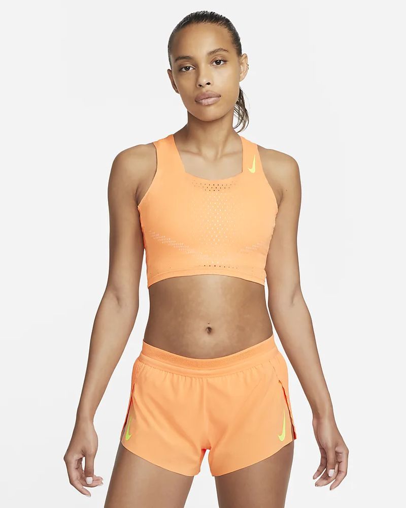 Crop top de running Nike Dri-FIT Orange pour femme