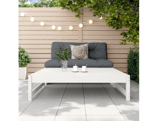 VIDAXL - Pouf Repose-pied de jardin 120x80 cm blanc bois de pin massif