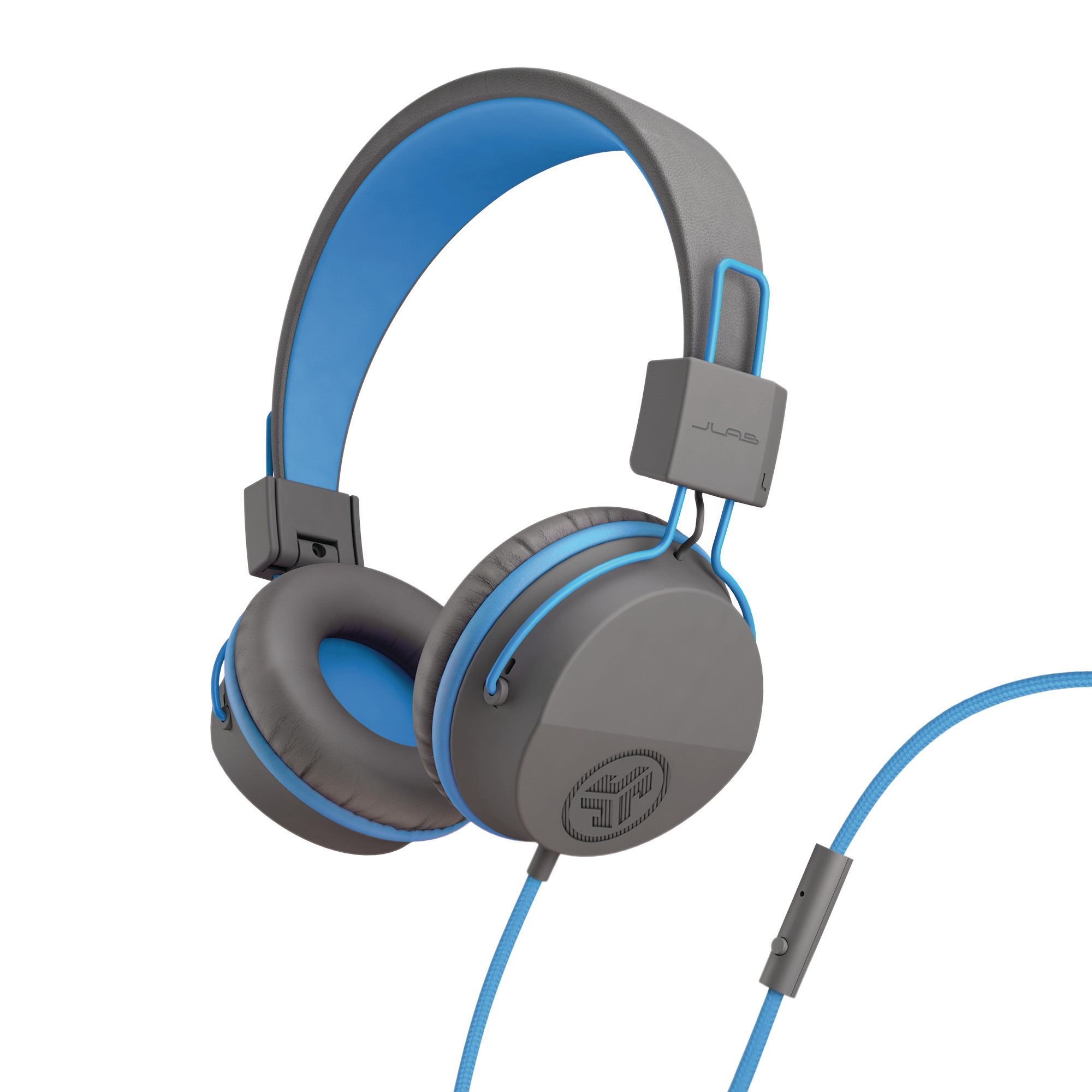 JBuddies Studio Kinder On-Ear Kopfhörer 85dB Begrenzte Lautstärke 3.5mm Klinken Anschluss (IEUHJKSTUDIORGRYBLU6) - Grau / Blau