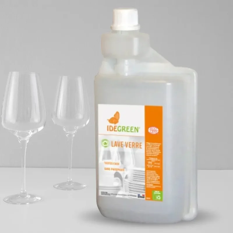 IDEGREEN - Liquide lave verre professionnel - Ecocert - 1L