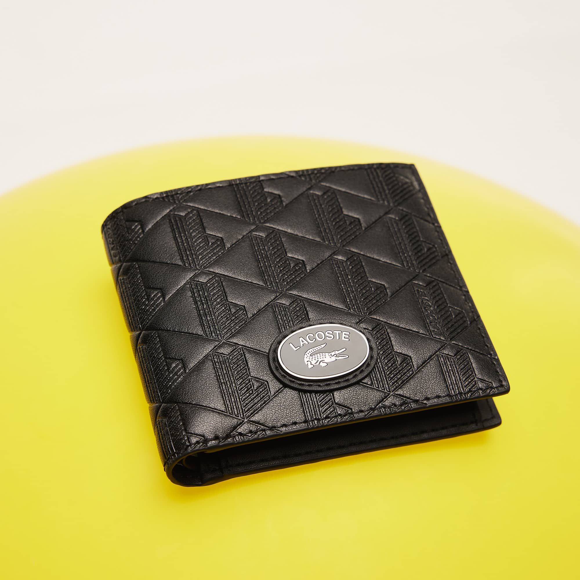 Portefeuille moyen pliable avec monogramme Portefeuilles - Noir - Lacoste - Homme