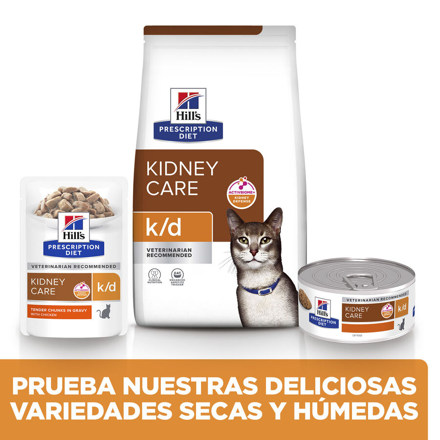 Sachê de Hill's Prescription Diet Kidney Care k/d com sabor de frango para gatos