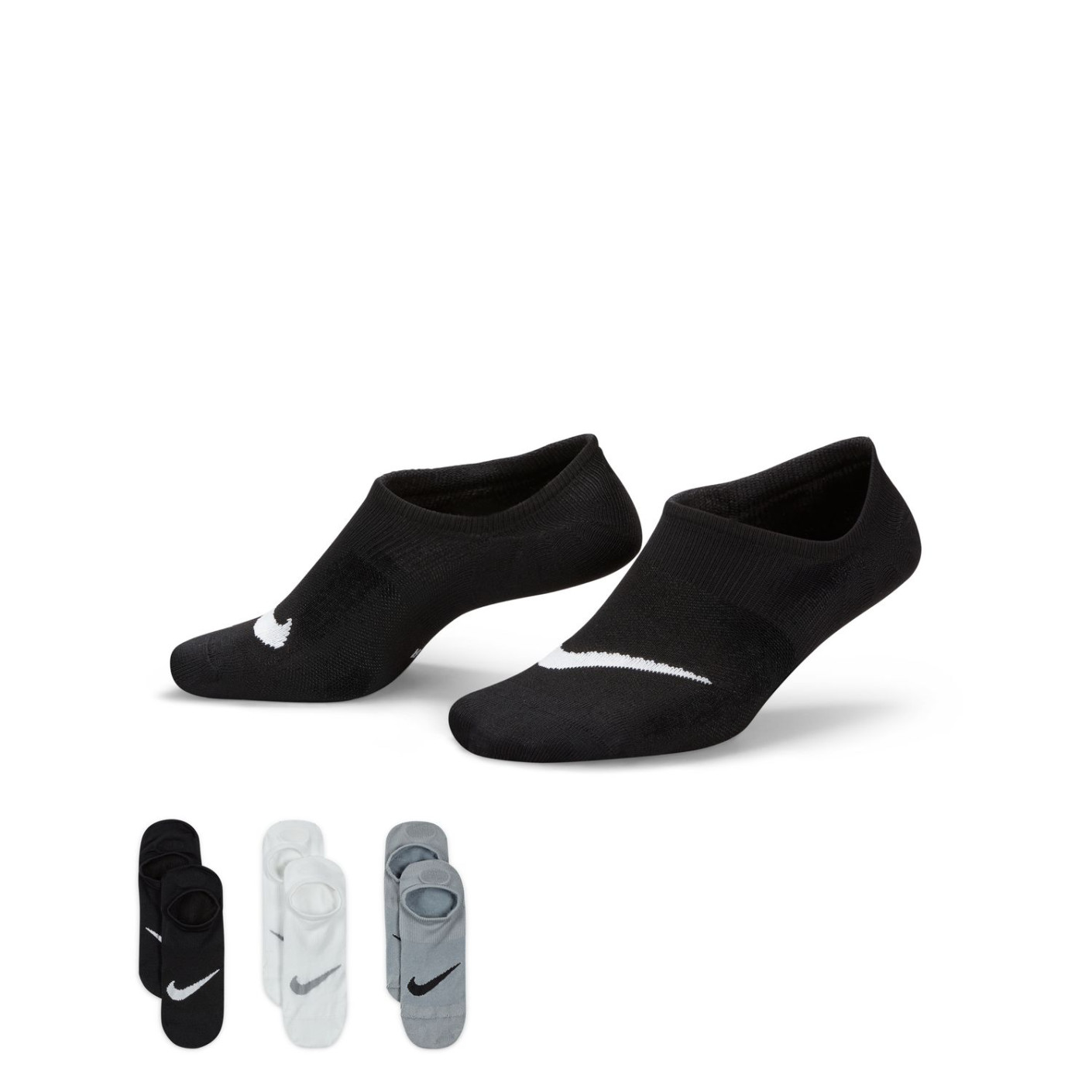 Nike Everyday Plus Lightweight Enkelsokken 3-Pack Dames Zwart Grijs Donkergrijs