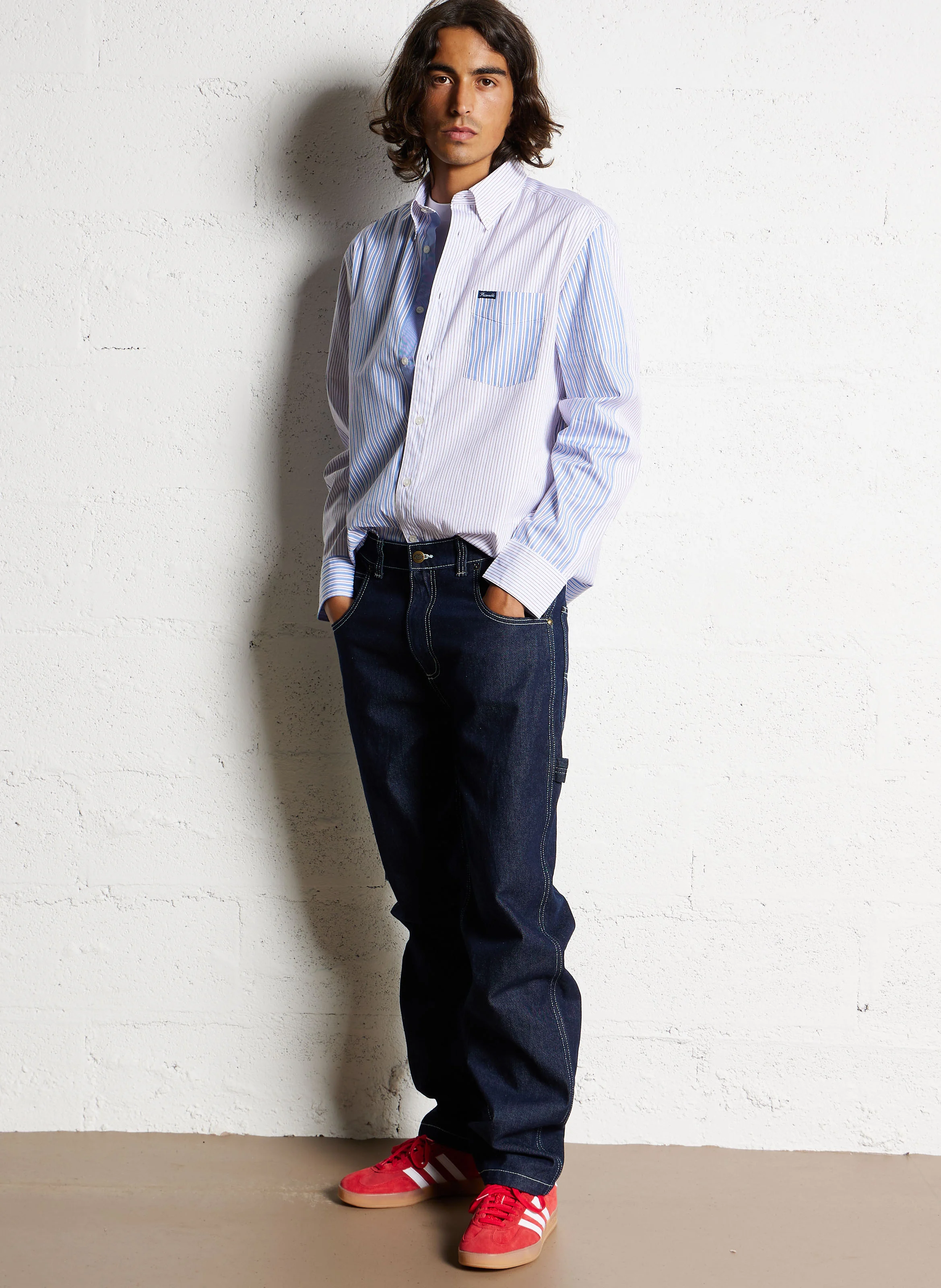 Chemise col américain en coton | Multicolore