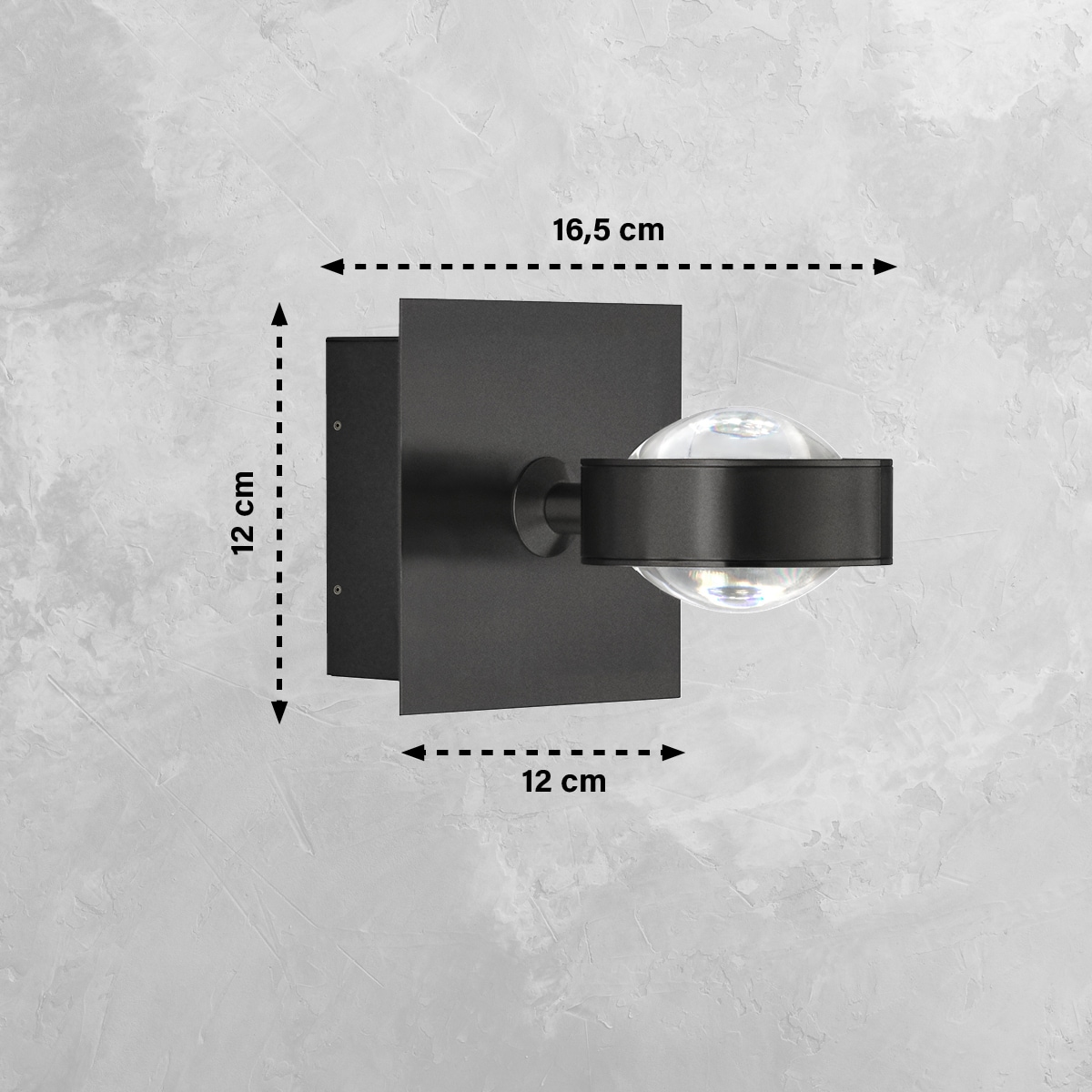 SCHÖNER WOHNEN-Kollektion LED Badlampe Wand LENSE schwarz