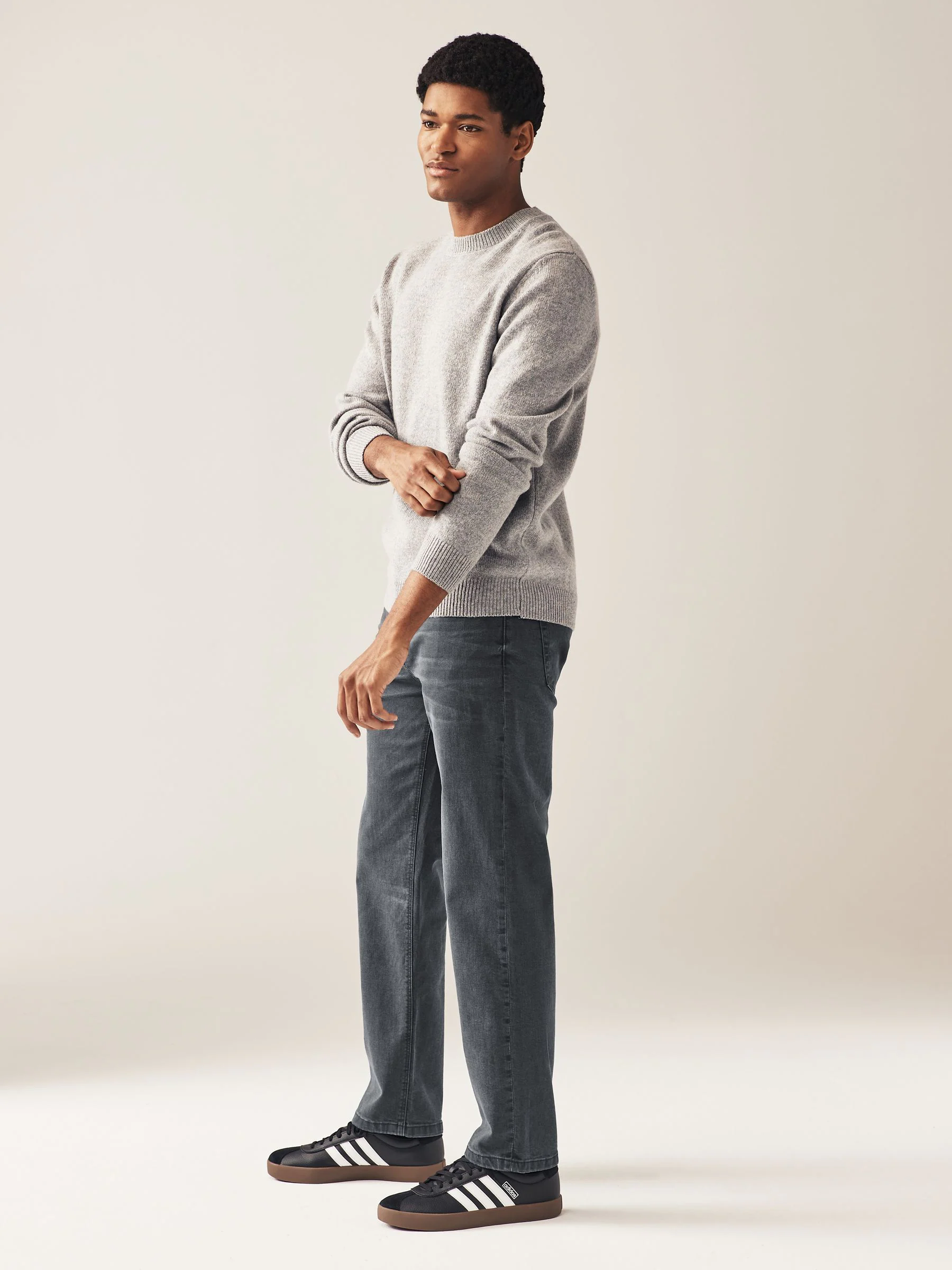 Antracietgrijs - Rechte, klassieke jeans met stretch