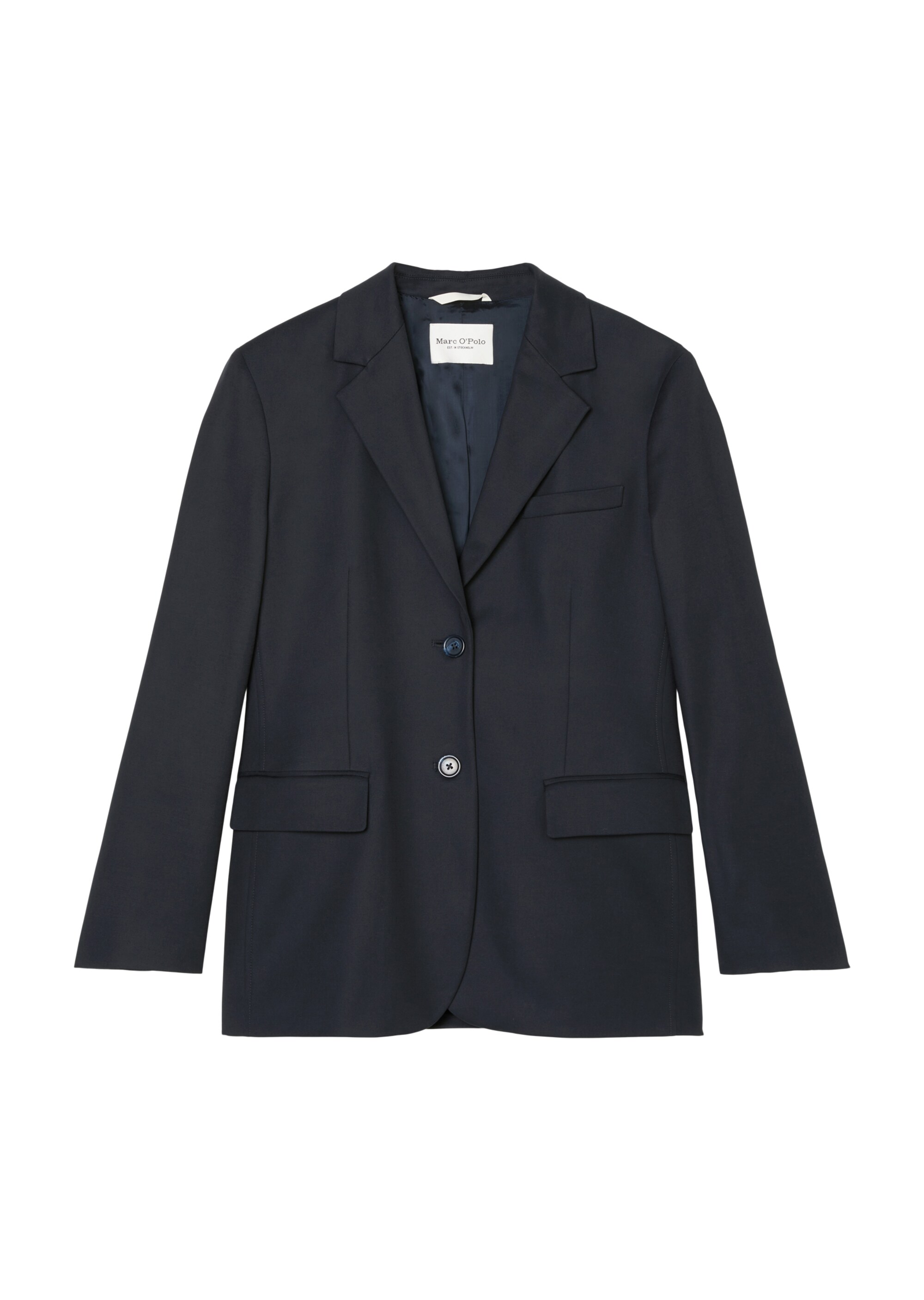 Oversize-Blazer mit Rückenschlitz aus Organic-Cotton-Viskose-Stretch