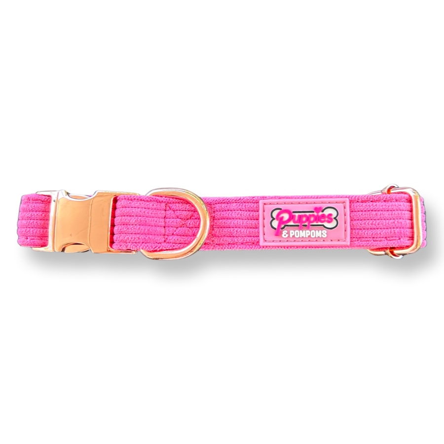 Colar de veludo cotelê rosa de luxo