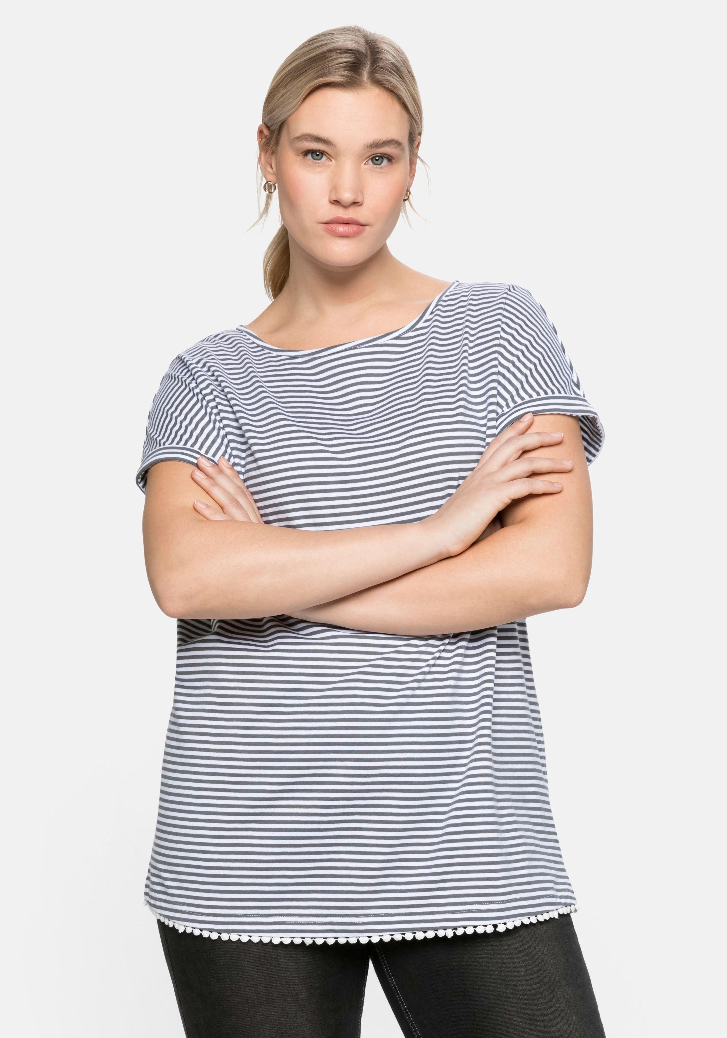 Oversized-Shirt mit garngefärbten Ringeln