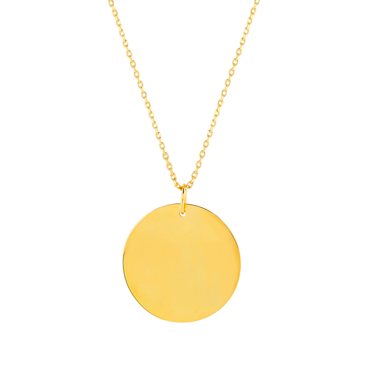 Collier plaqué or médaille personnalisable 45 cm