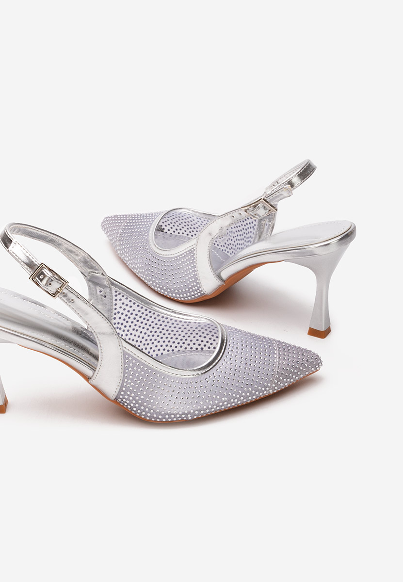 Chaussures à talon fin argent Carey