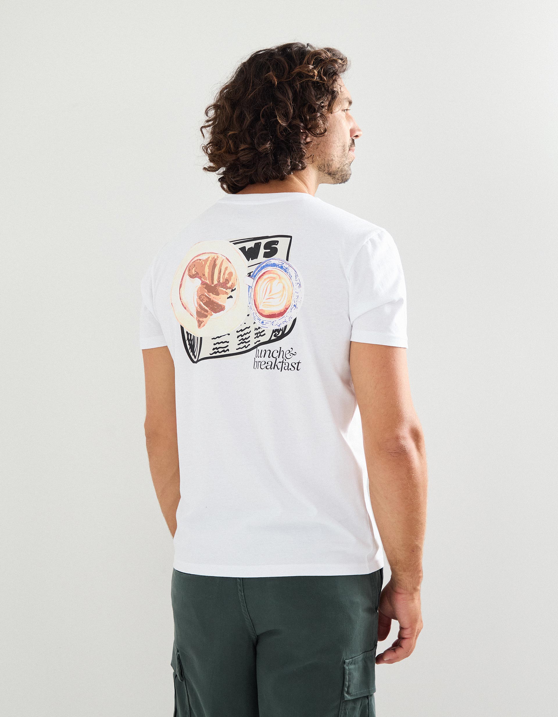 T-shirt Print, Homem, Branco
