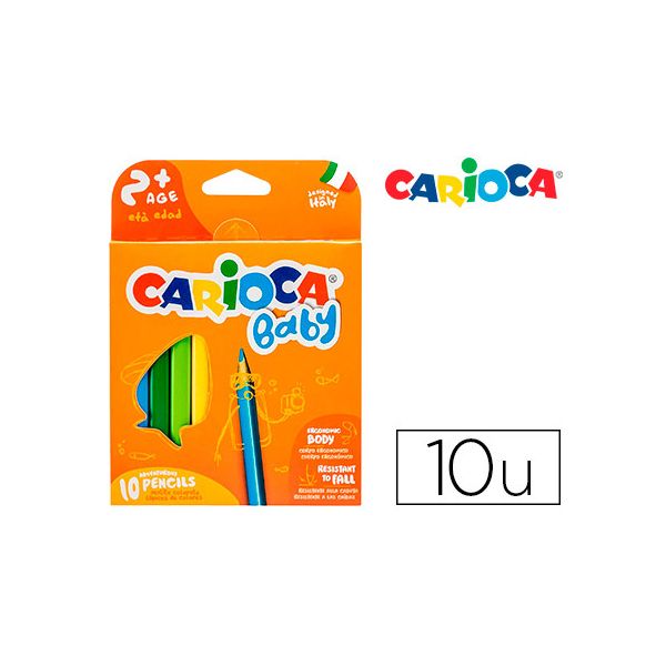 Carioca Lápis de Cores Baby 2 Anos Caixa de 10 Cores Sortidos - OFF151841CE