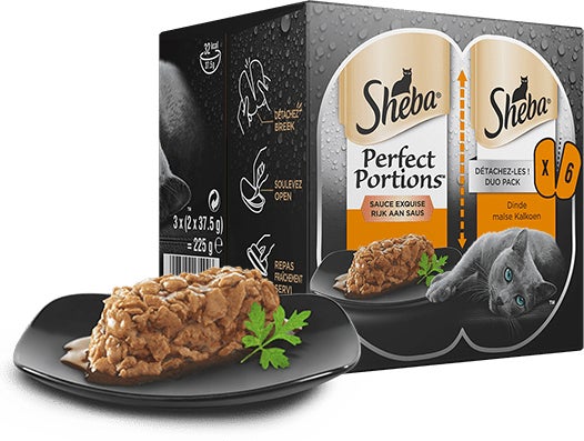 Sheba kattenvoer in saus Perfect Portions kalkoen adult 37,5 g 6 stuks