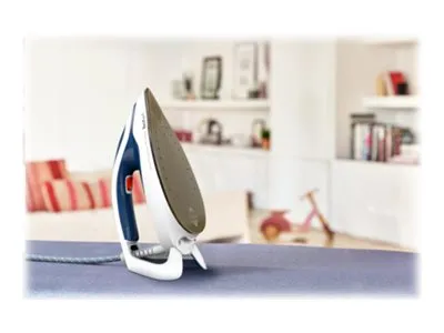 Tefal Pro Express Protect GV9221 - Dampstrygejern med automatisk afbrydelse - såleplade: Durilium AirGlide Autoclean - 2600 W - hvid/blå