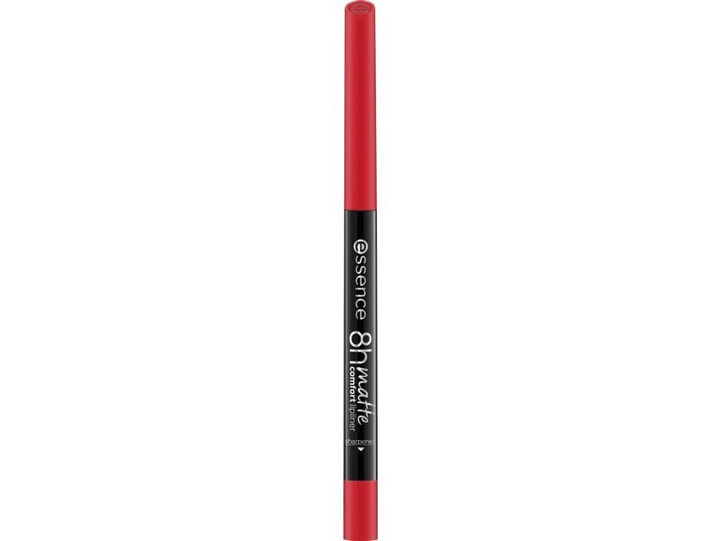 essence Lip Liner 8h Matte Comfort 13 Never Too Much Langanhaltender Lipliner in einem erdbeerroten Farbton für perfekte Lippenkonturen