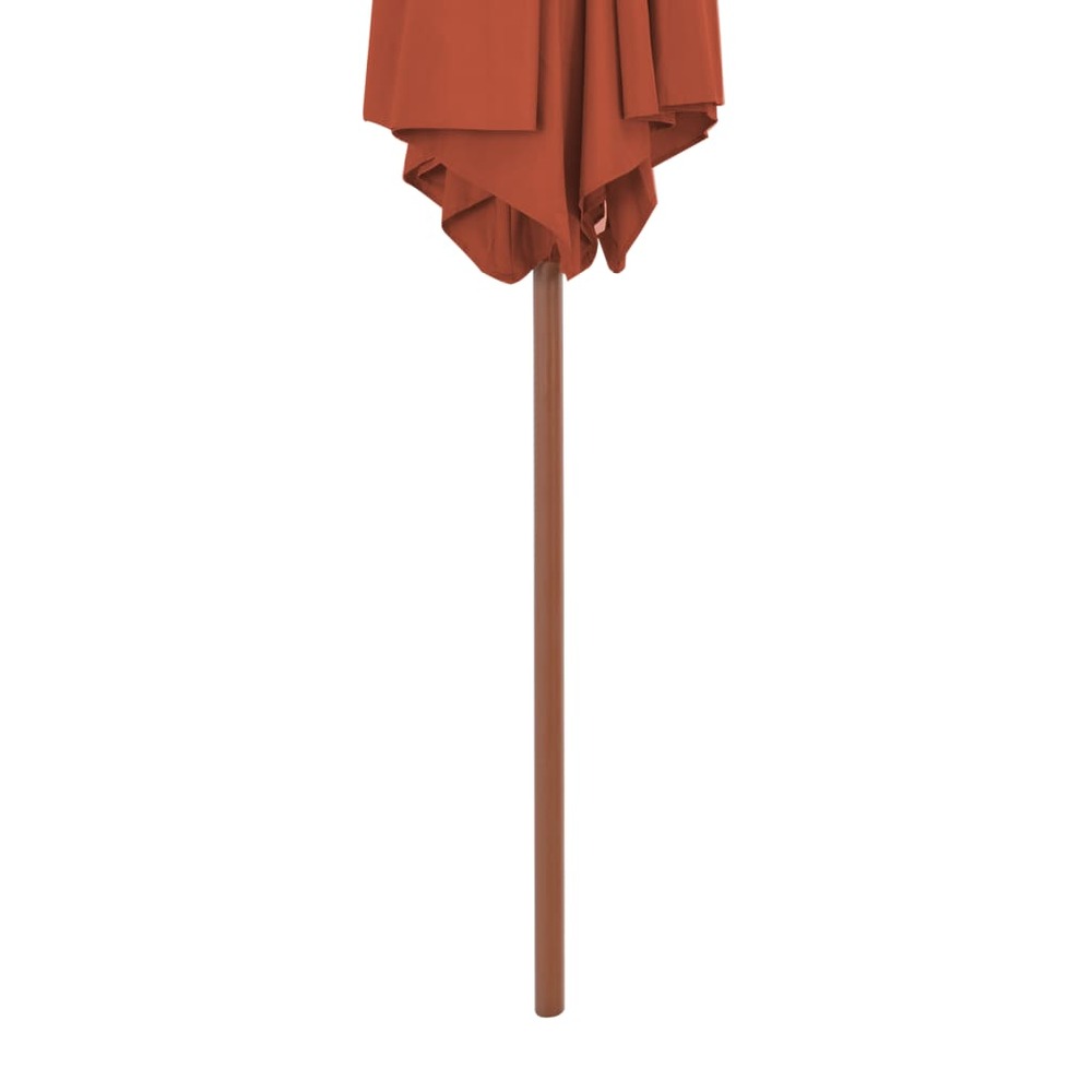 Parasol d'extérieur avec mât en bois 270 cm orange