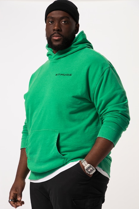 STHUGE Hoodie, oversized, acid washed, Kapuzenprint, bis 8 XL