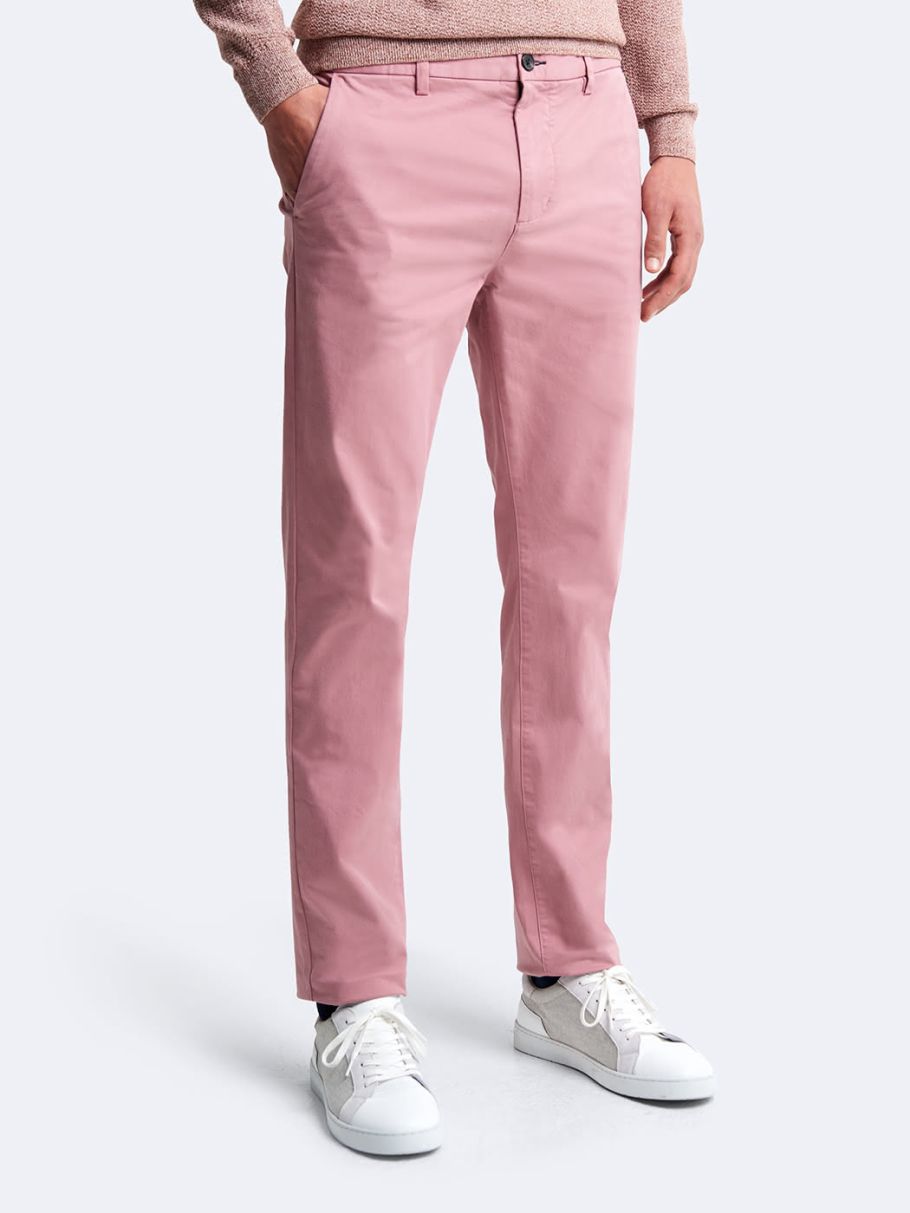 Chino slim en coton élasthane uni