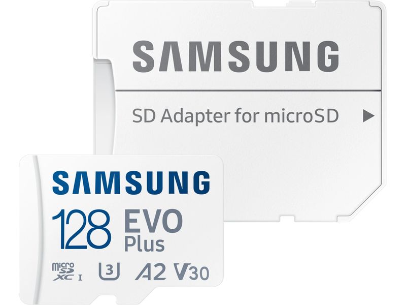 Samsung microSDXC-Karte Evo Plus 128 GB Auf Geschwindigkeit optimierte microSD Speicherkarte mit SD-Adapter