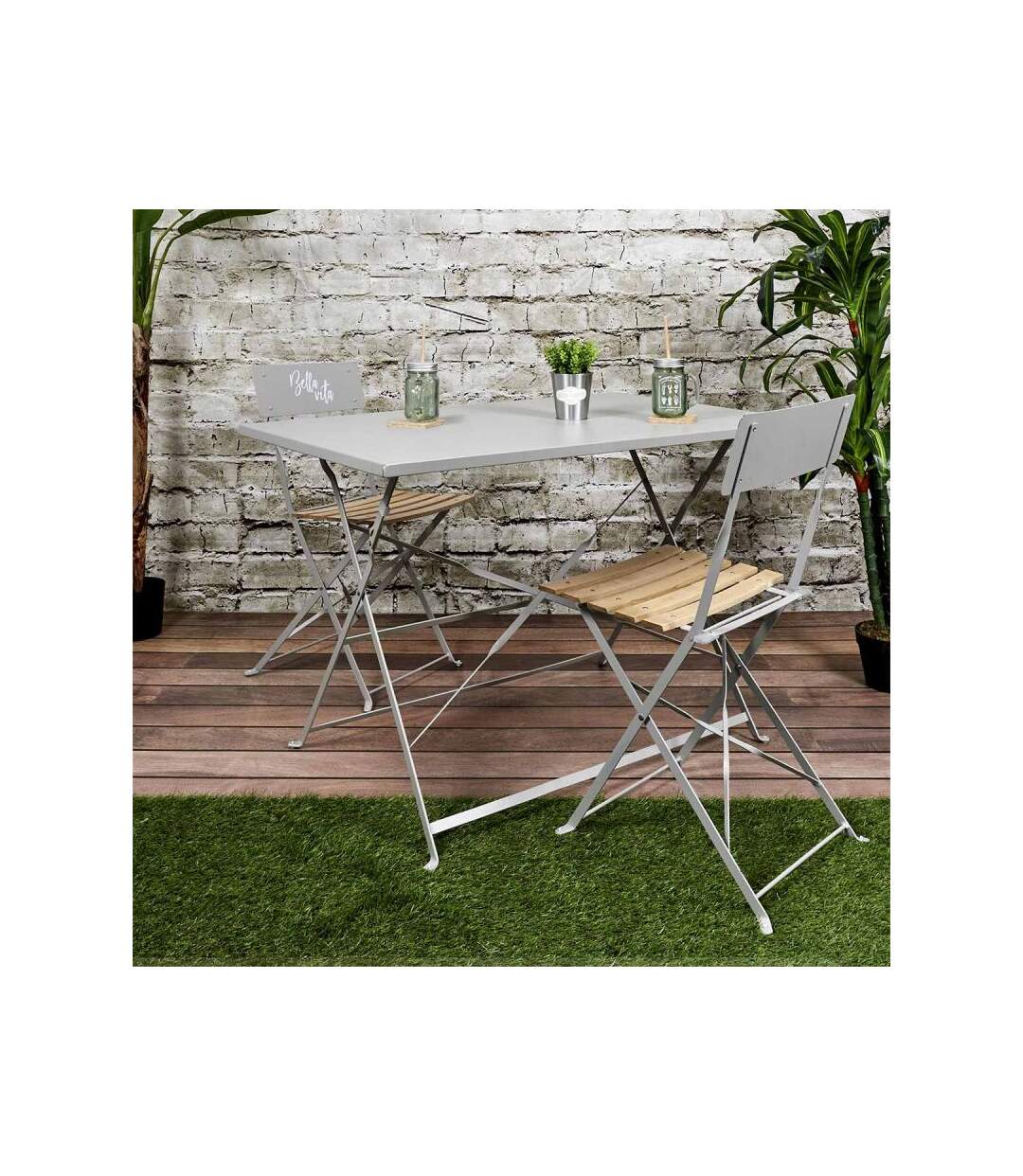 Paris Prix - Table De Jardin Pliante palerme 110cm Taupe
