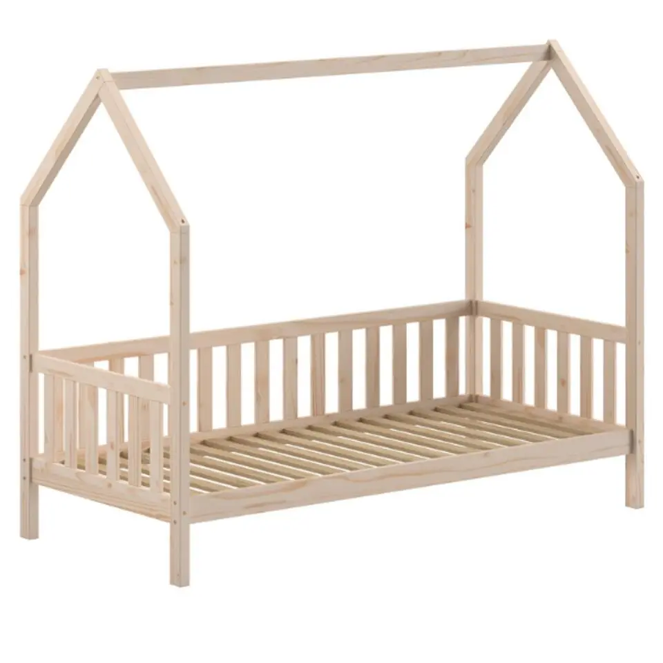Bedhuisje Home - 90x200 cm - met hekje - wit dennenhout