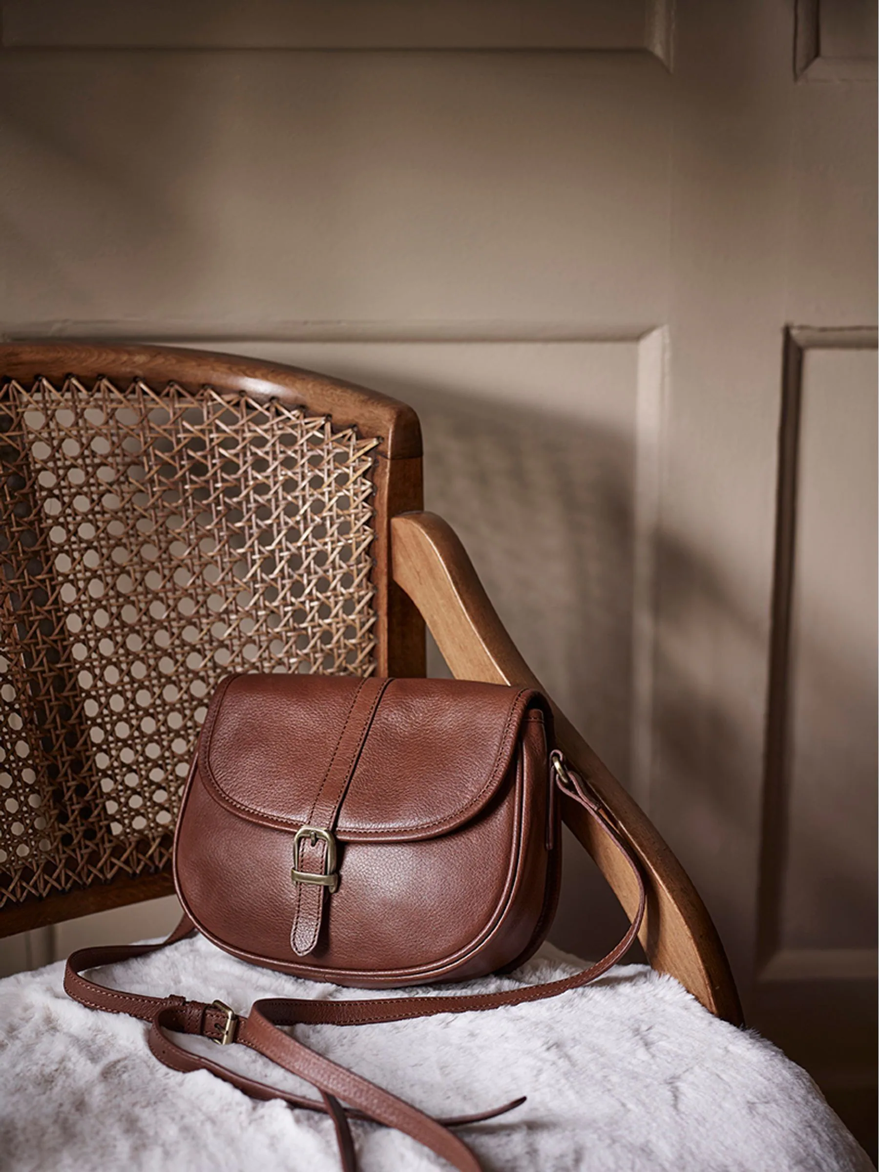 Barbour® Laire leren schoudertas