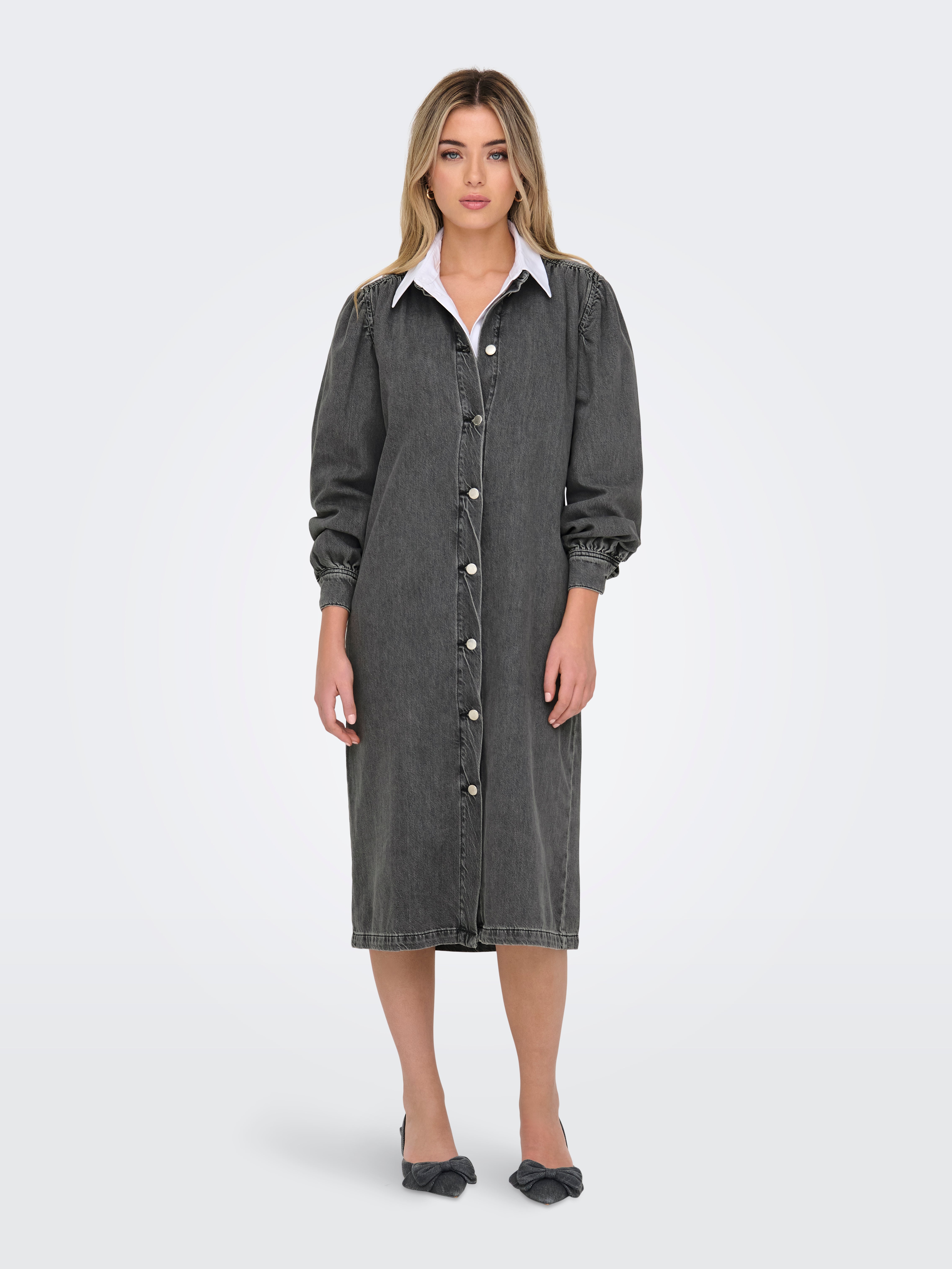 ONLBEATE Midikleid Medium Grey Denim