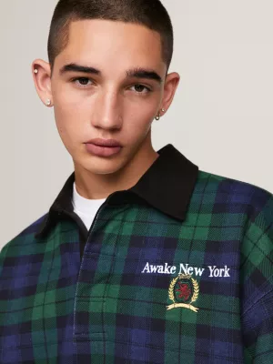 Camisa de rugby xadrez tartan Tommy x Awake NY