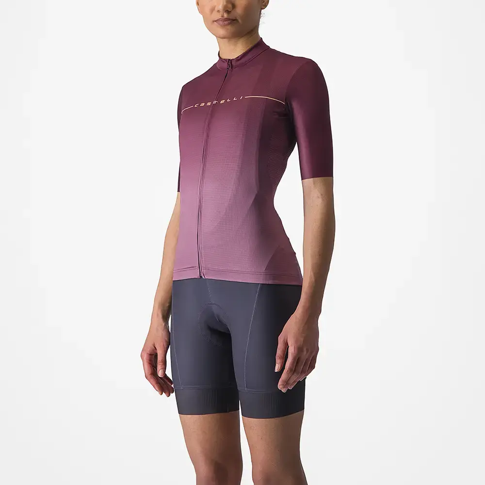 Castelli Salita Fietsshirt Korte Mouwen Donkerrood/Paars Dames