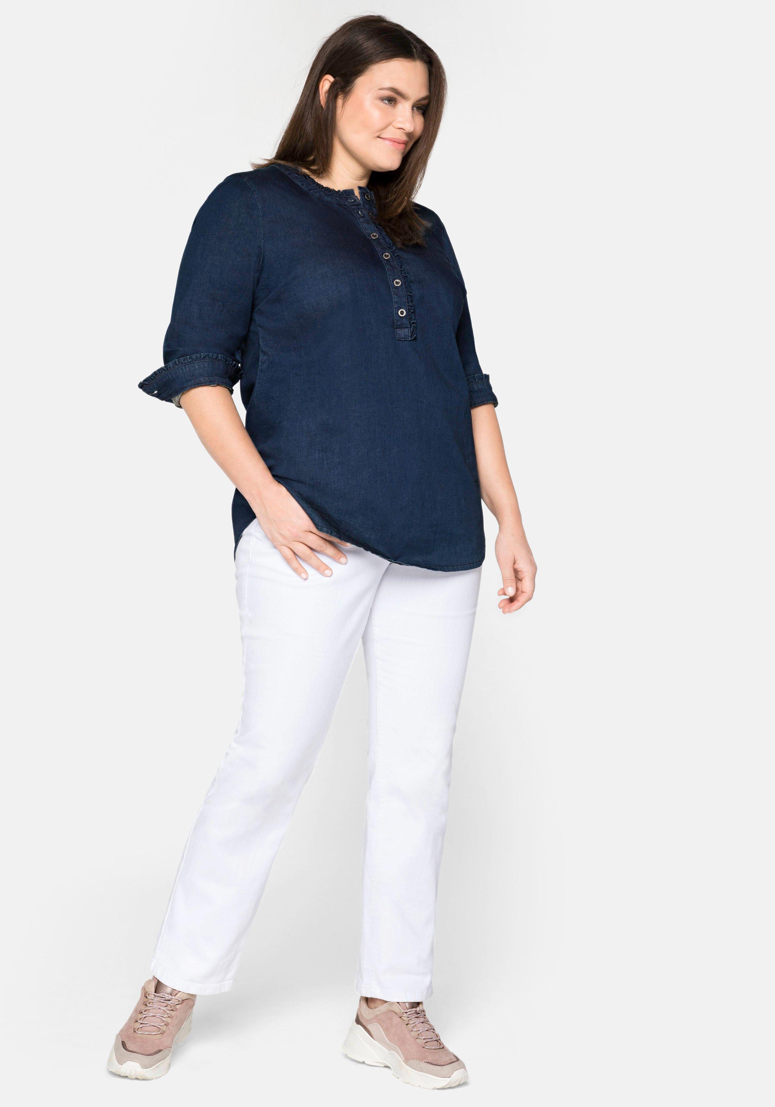 Gerade Jeans mit Used-Effekten