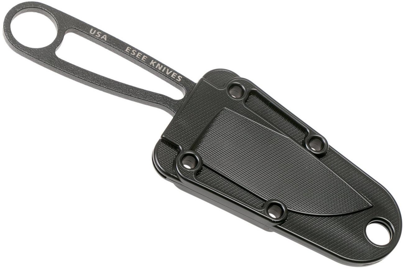 ESEE Izula Signature Model IZULA-B-SIG nekmes met zwarte schede   riemclip