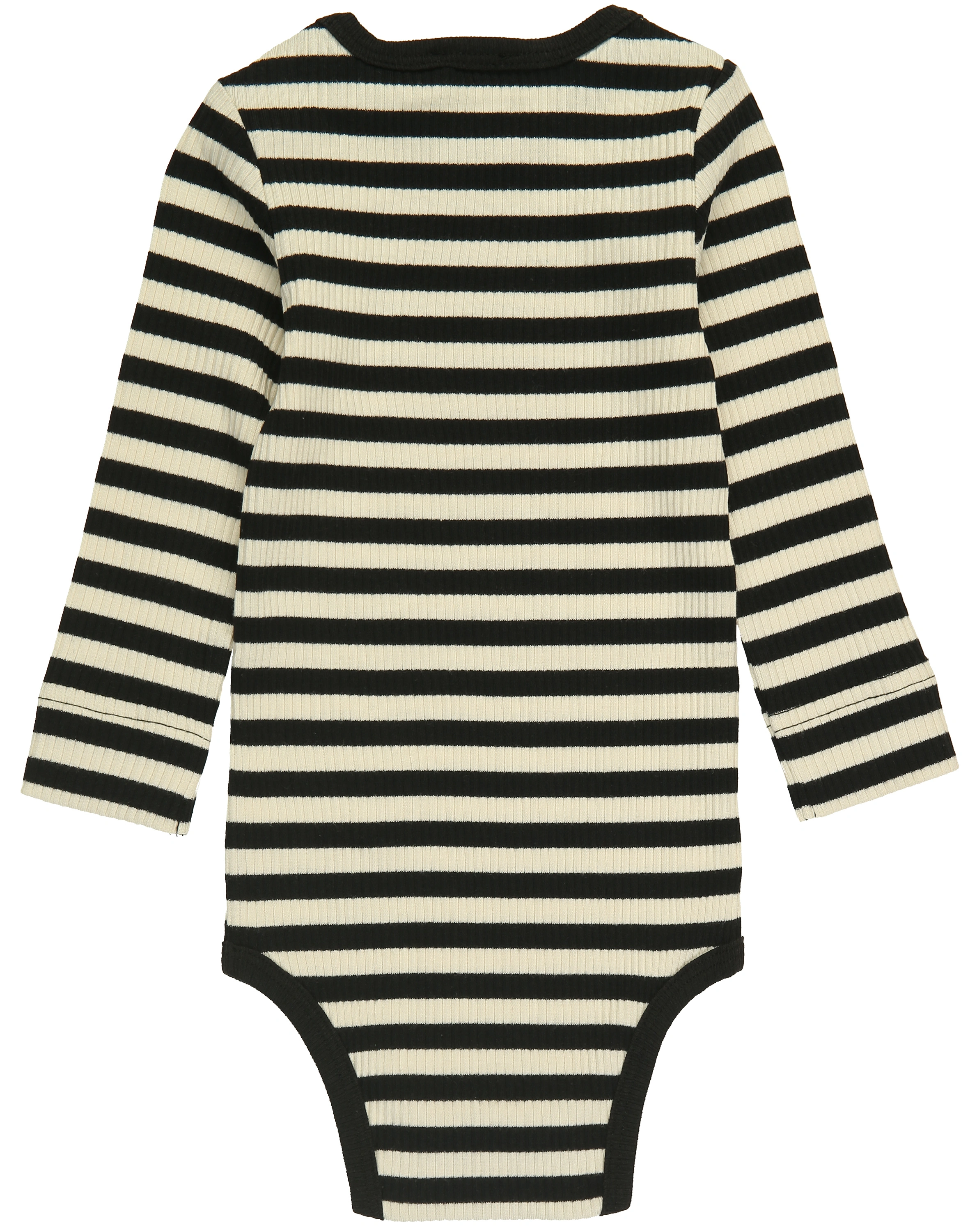 Langarmbody RIB STRIPE in black/offwhite
