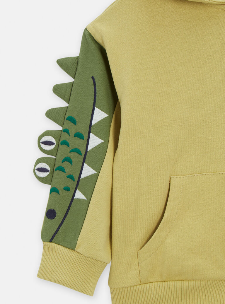 Gilet vert pâle avec crocodiles brodés pour garçon