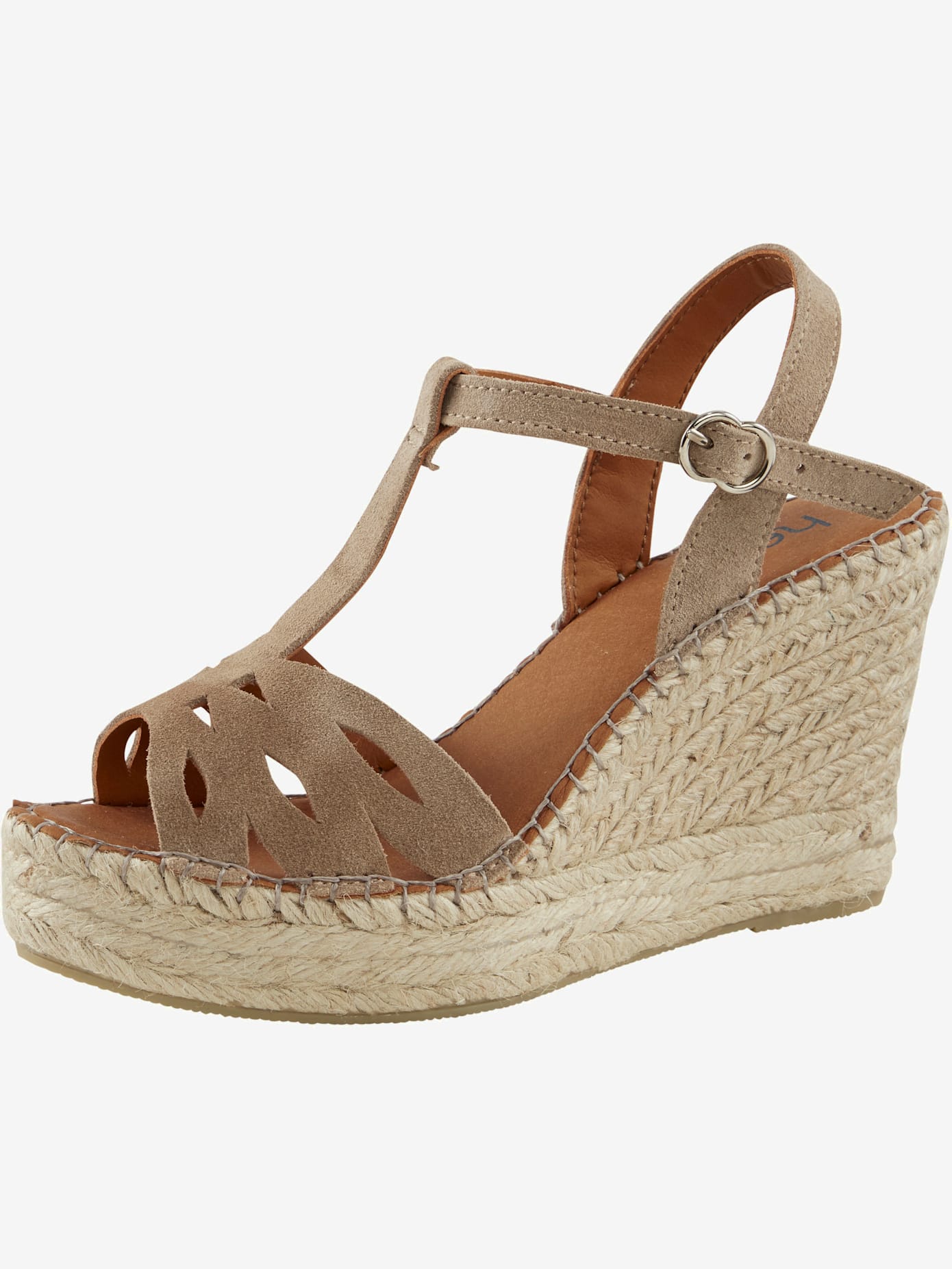 Espadrilles compensées cuir velours de vache.