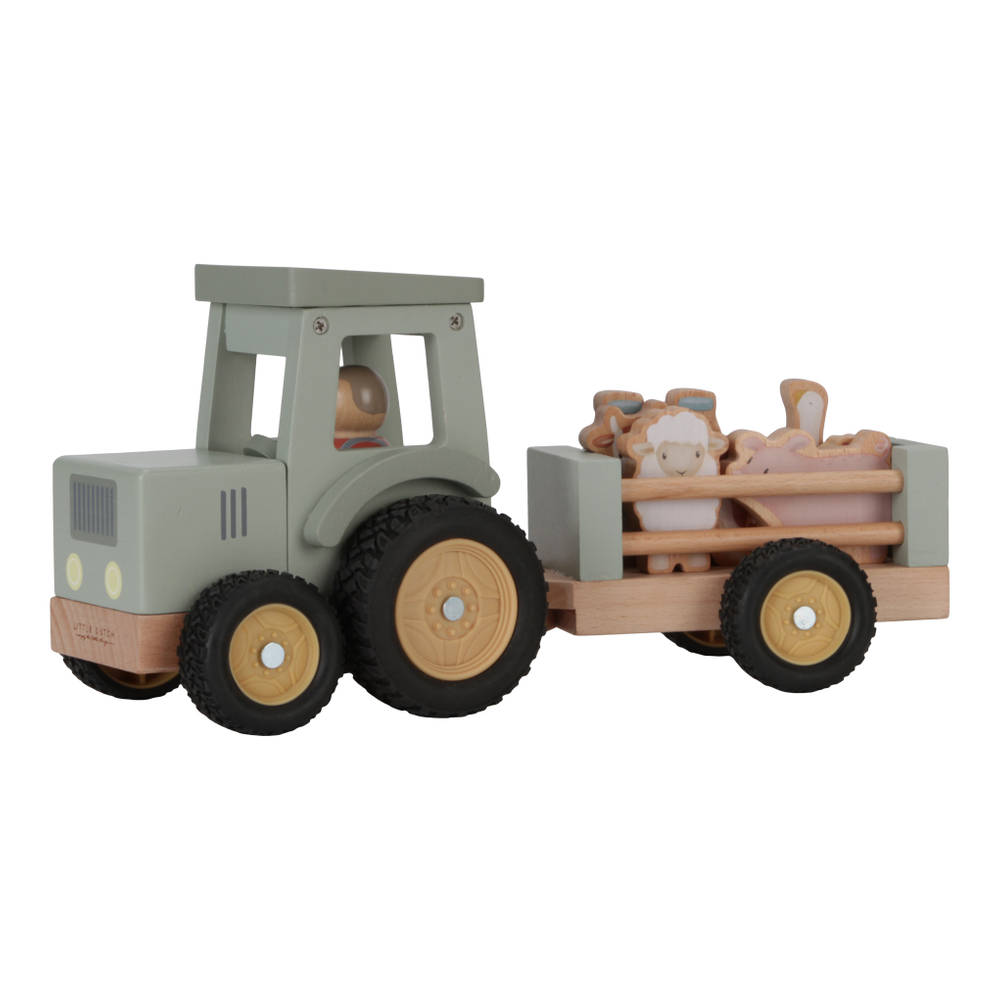 Little Dutch Little Farm tractor met trailer