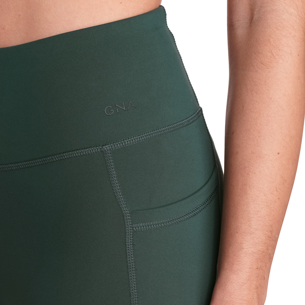Gina Sports Damen Sport-Leggings mit gummiertem Print dunkelgrün