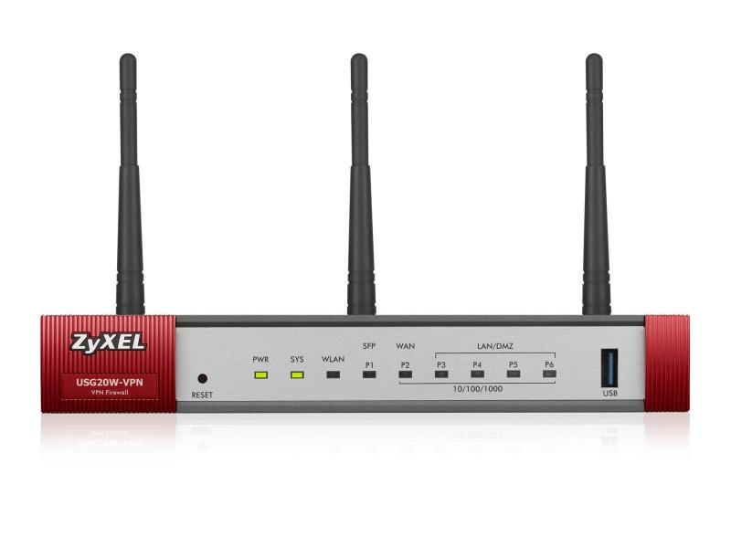 Zyxel Firewall USG20W-VPN Lüfterlose VPN-Firewall für bis zu 5 User mit WLAN Access Point