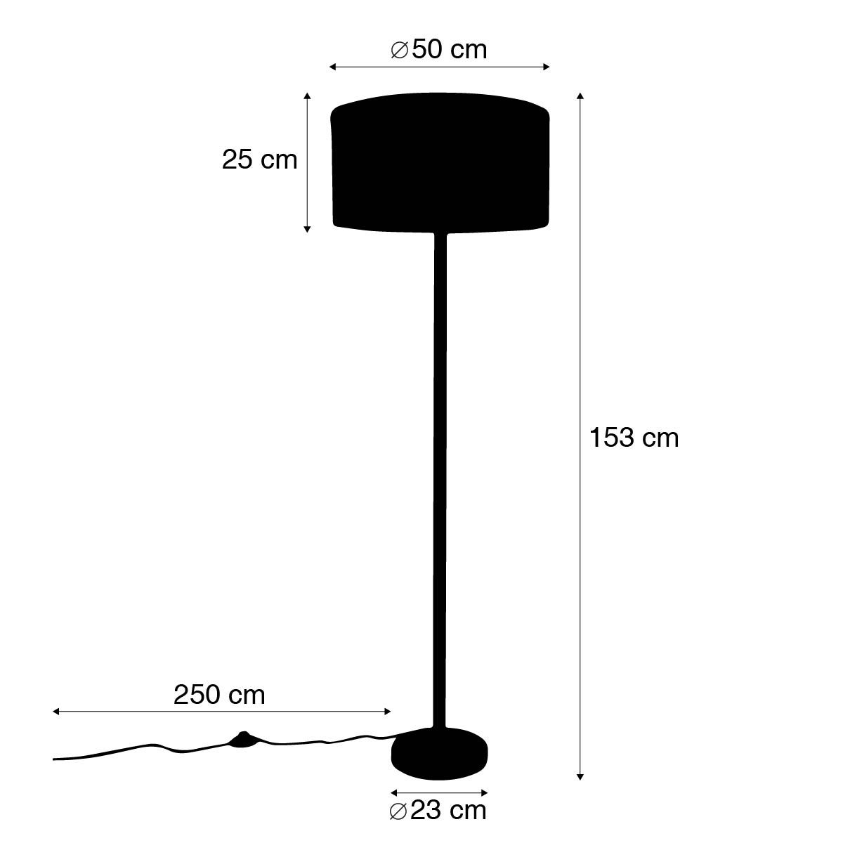 Landelijke vloerlamp hout met lichtbruine kap - Mels
