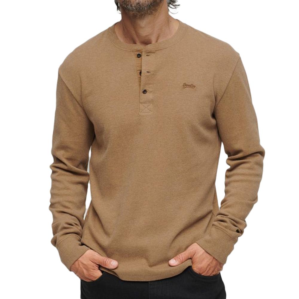 Superdry T-shirt Marron Homme Superdry Henley